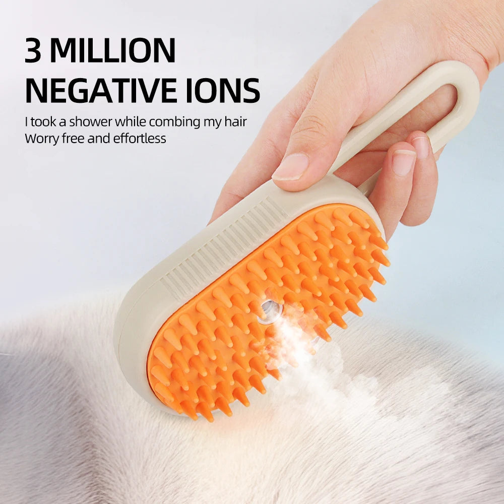 Rechargeable Pet Spray Brush for Long Hair Animals Cat Dog Massage Comb Steam Cleaning Hair Stuff Mascotas Grooming Accessories