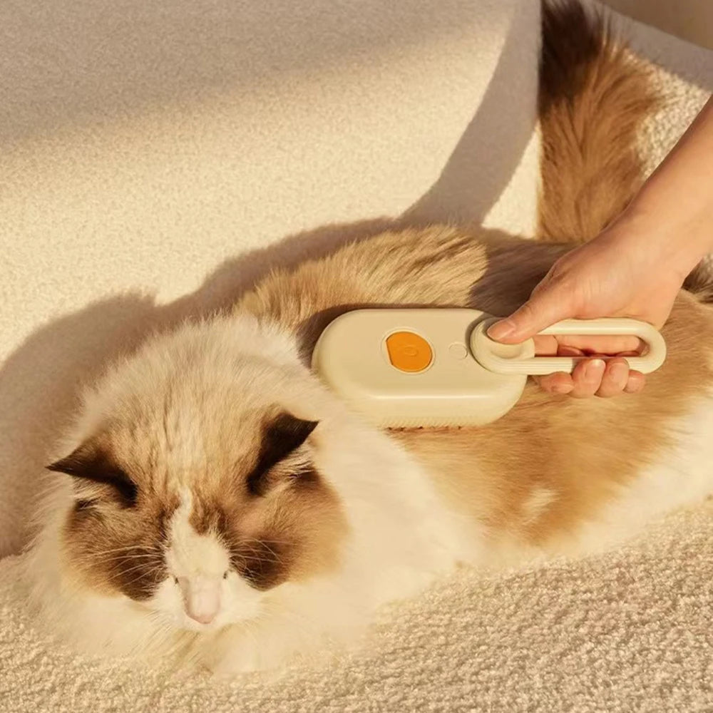 Rechargeable Pet Spray Brush for Long Hair Animals Cat Dog Massage Comb Steam Cleaning Hair Stuff Mascotas Grooming Accessories