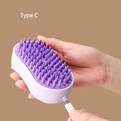 Rechargeable Pet Spray Brush for Long Hair Animals Cat Dog Massage Comb Steam Cleaning Hair Stuff Mascotas Grooming Accessories