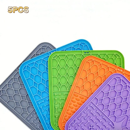 Pet Lick Silicone Mat Dogs Pet Slow Food Plate for Dog Bathing Distraction Silicone Dog Sucker Food Training Dog Feeder Supplies
